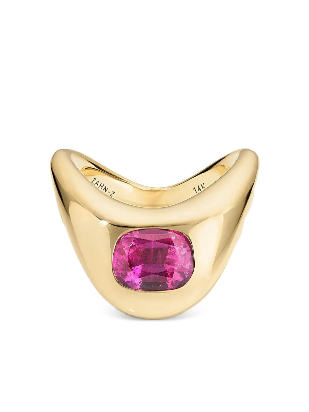 ZAHN-Z cushion pink ring - Gold