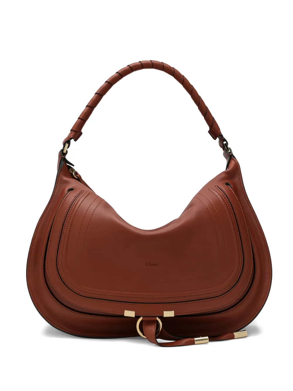 Chloé Marcie braided-handle shoulder bag - Brown