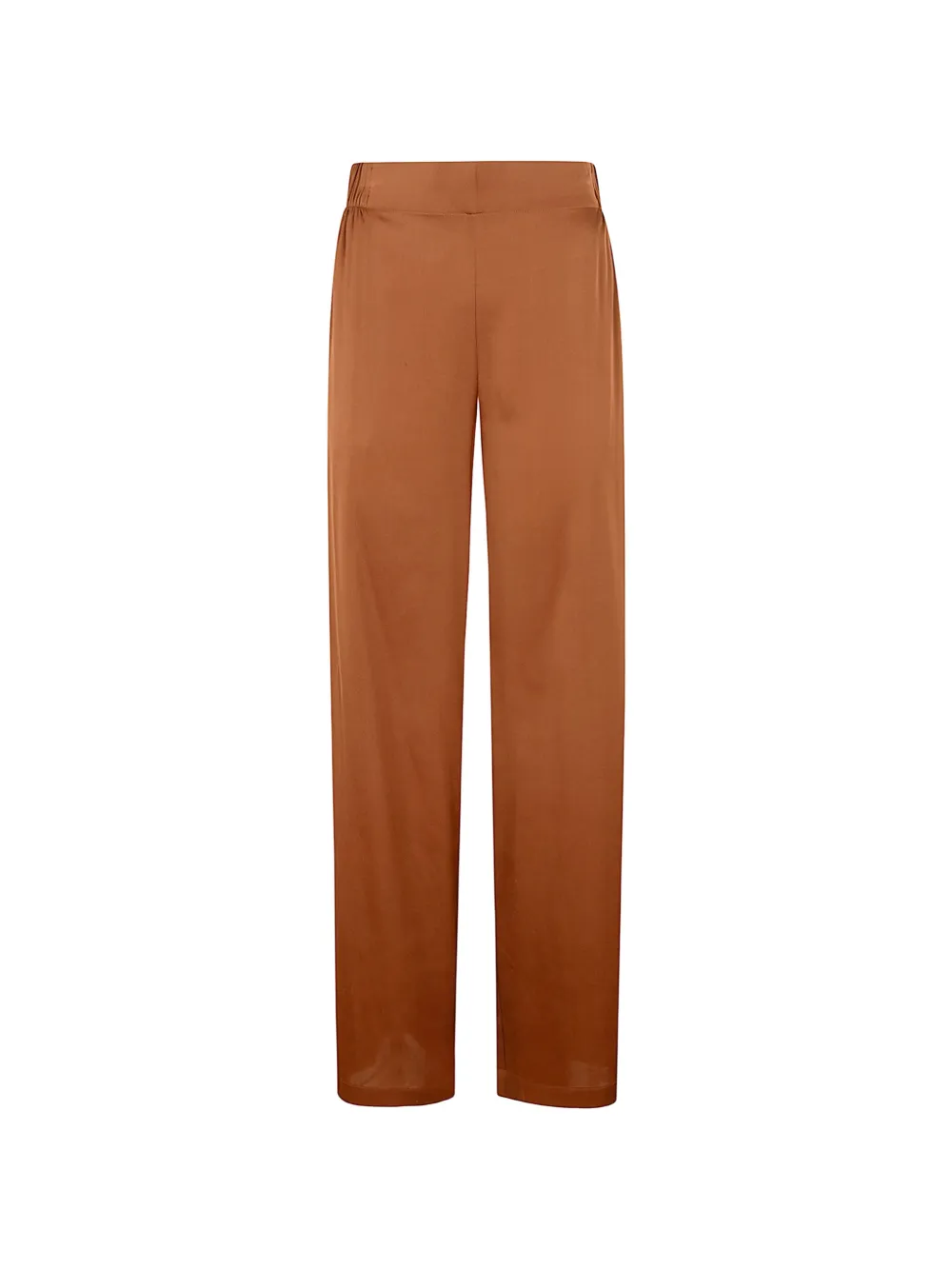 SILK95FIVE elasticated-waistband wide-leg trousers - Marrone