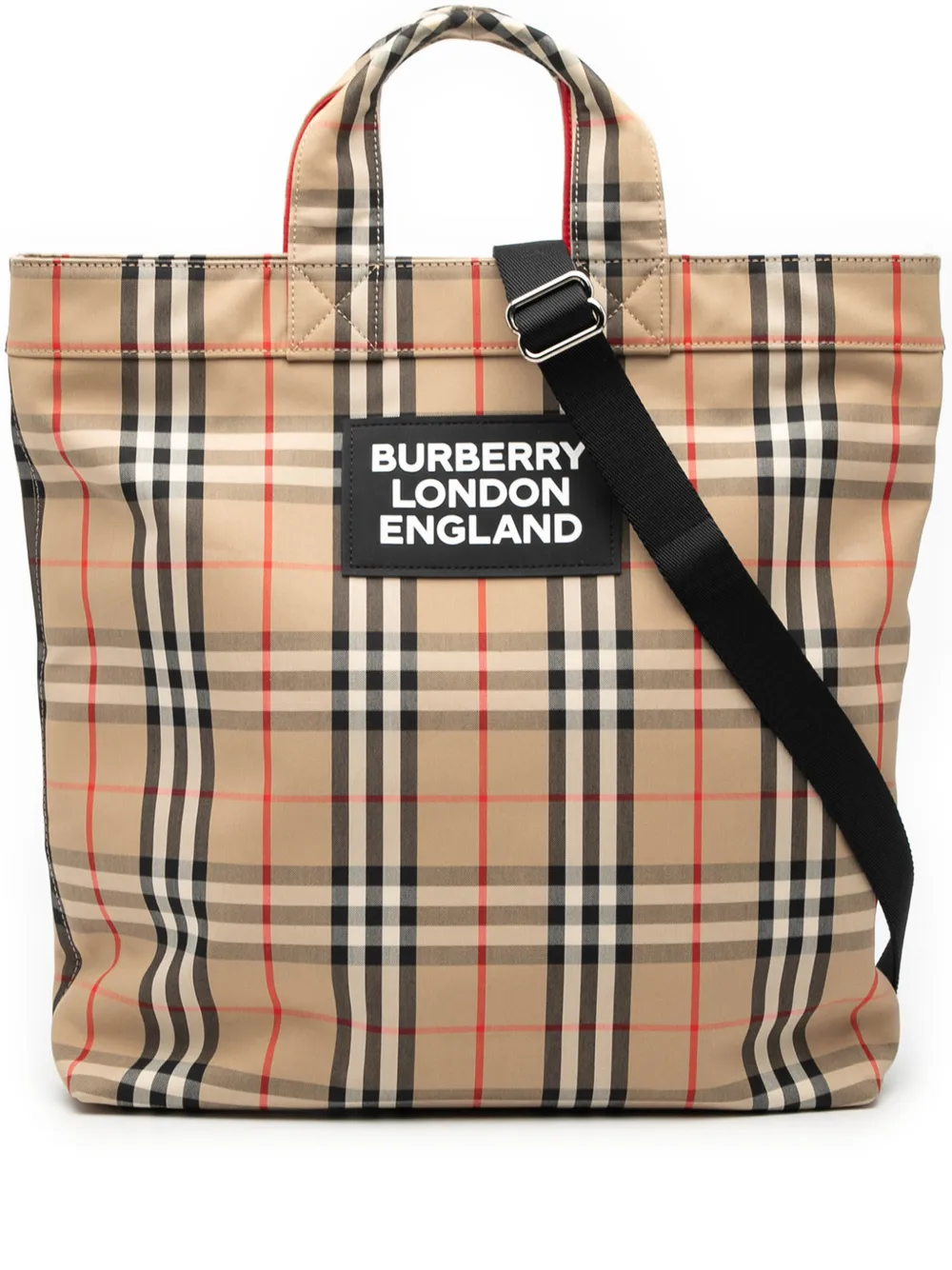 Burberry Pre-Owned 2018-2025 House Check Nylon Artie satchel - Marrone