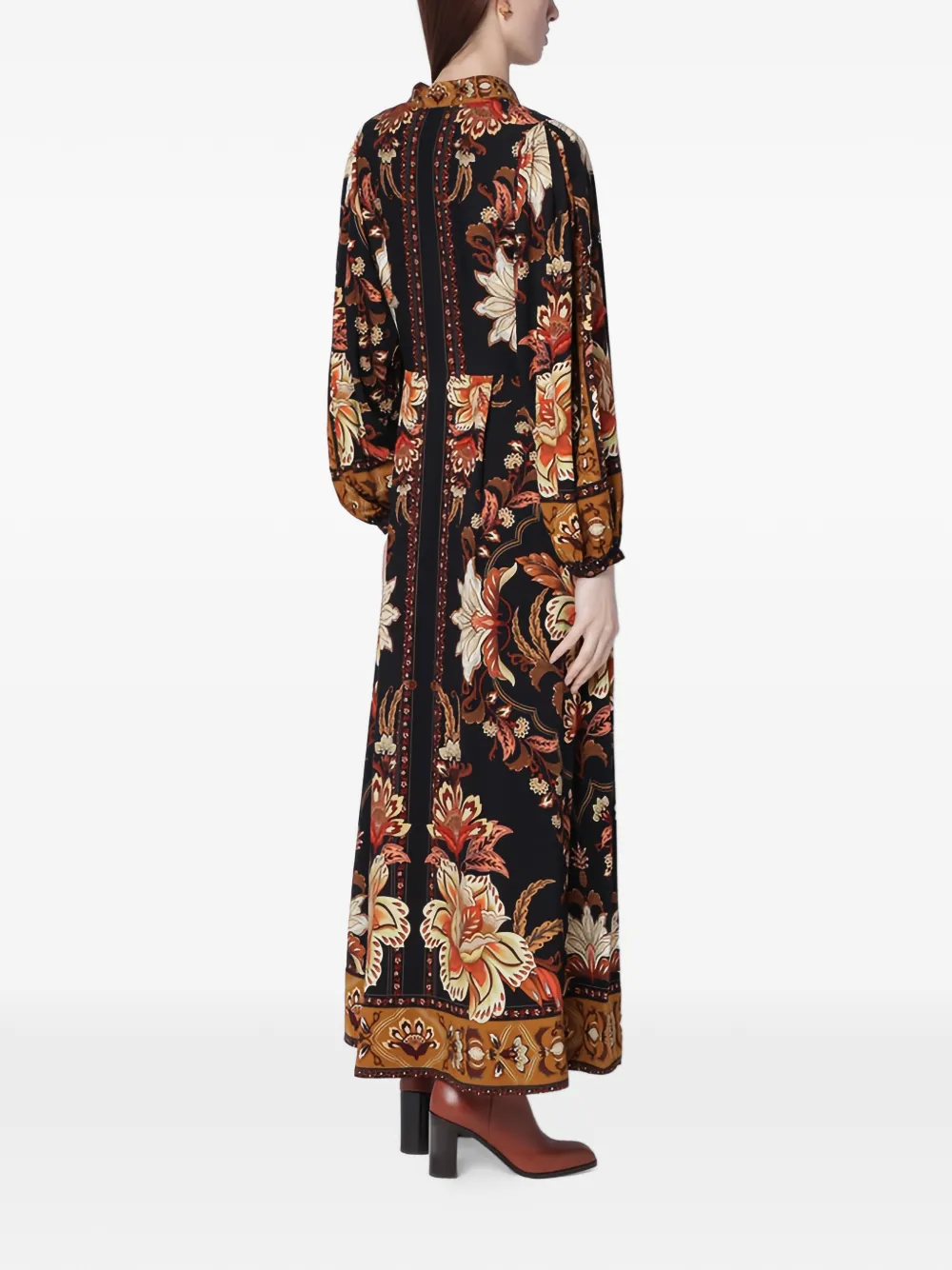 V-Neck Floral-Pattern Maxi Dress