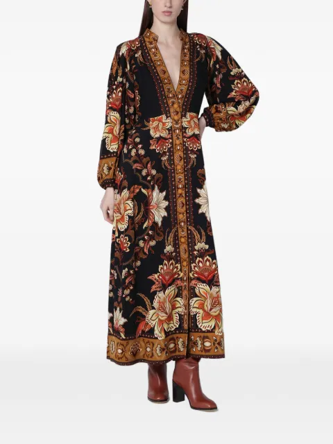 FARM Rio V-neck floral-pattern maxi dress