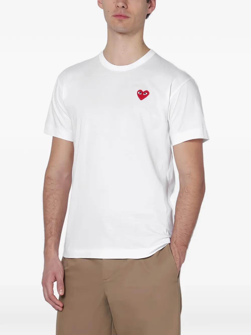 Comme Des Garçons heart-motif T-shirt - Bianco