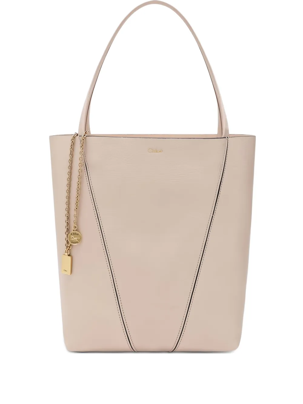 Chloé Borsa tote Spin in pelle - Toni neutri