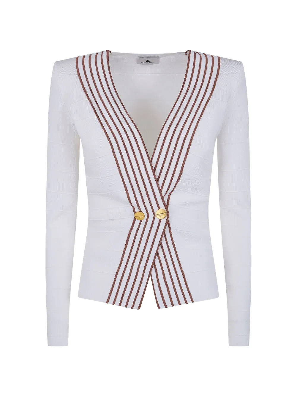 Elisabetta Franchi striped button sweater - Bianco