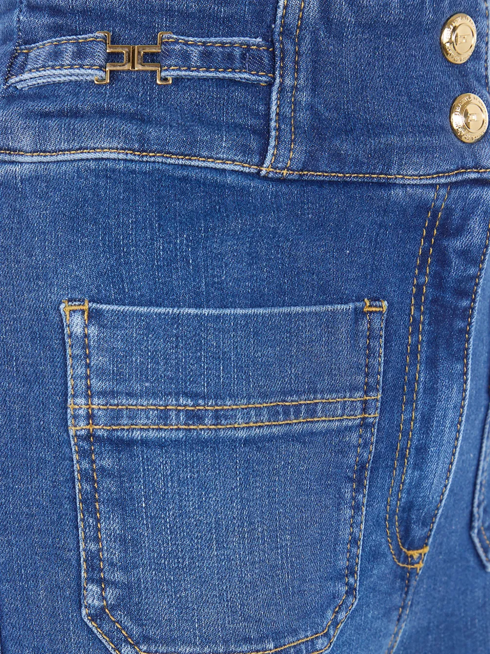 Elisabetta Franchi Bootcut jeans met logo-detail Blauw
