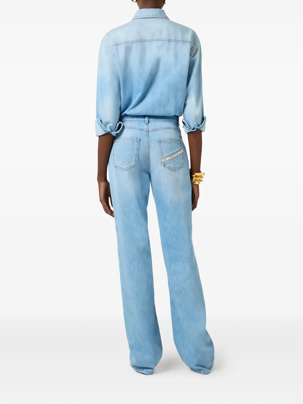 Elisabetta Franchi Jumpsuit met zak en knoop Blauw