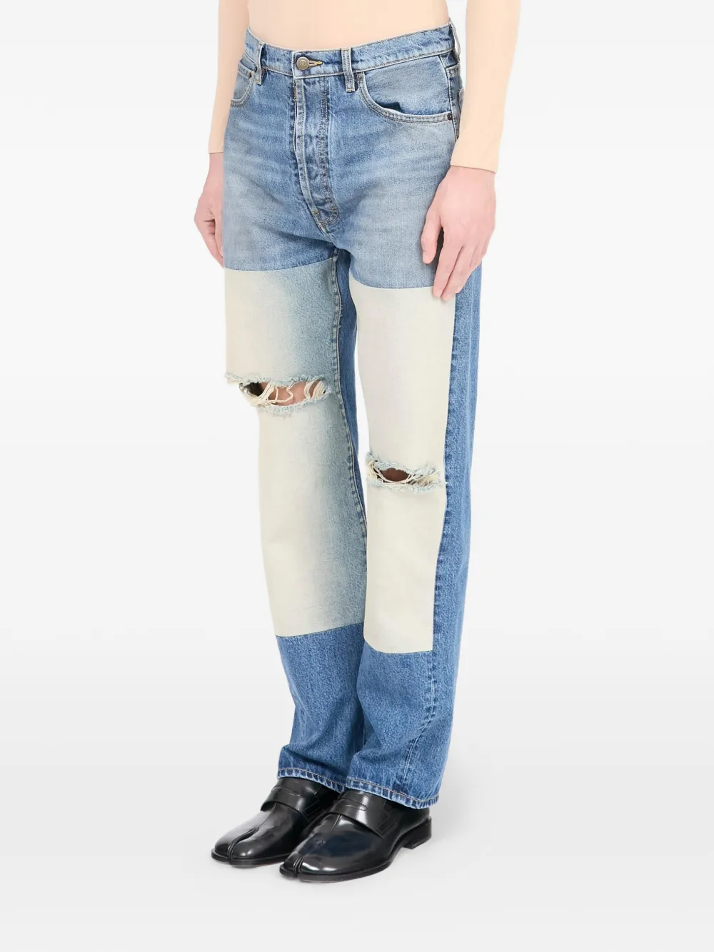 Maison Margiela Jeans met patchwork Blauw