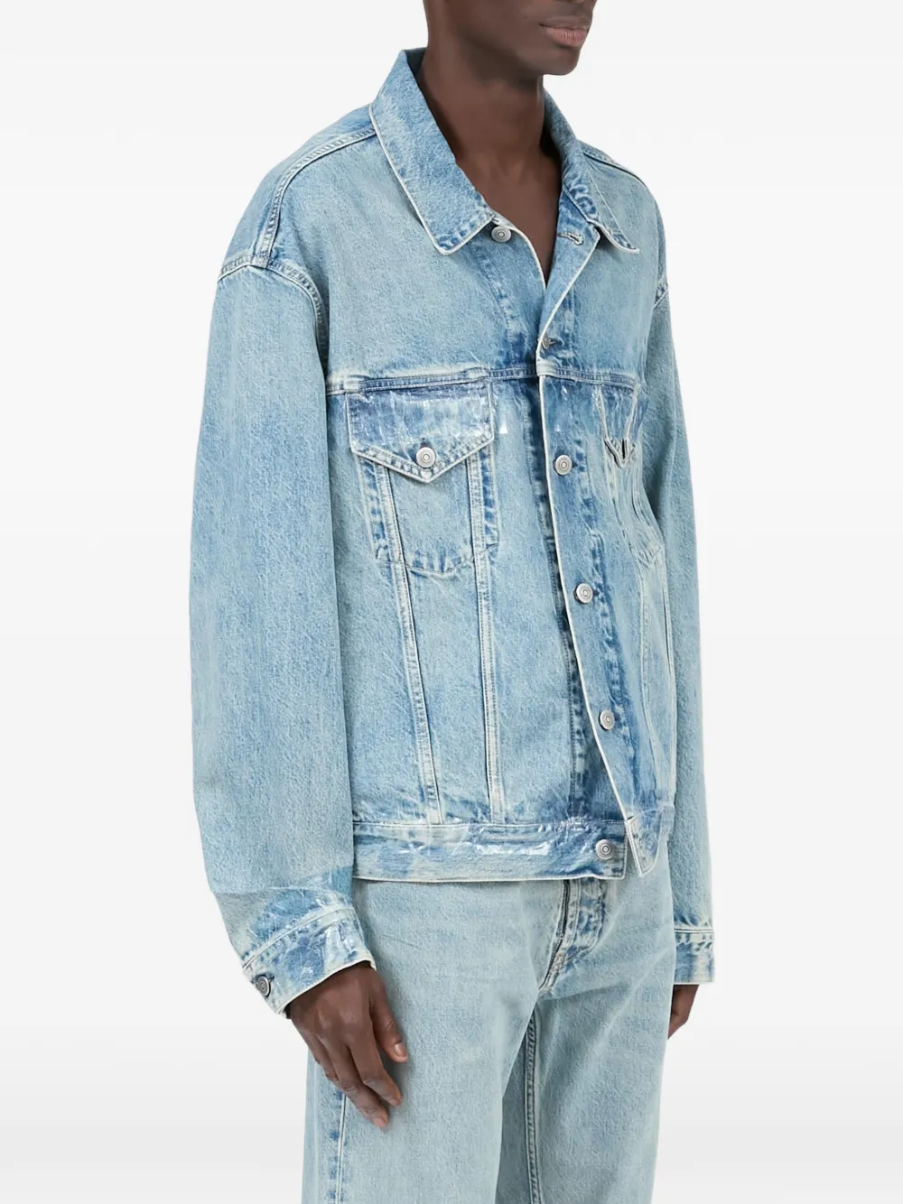Maison Margiela Denim jack met band Blauw