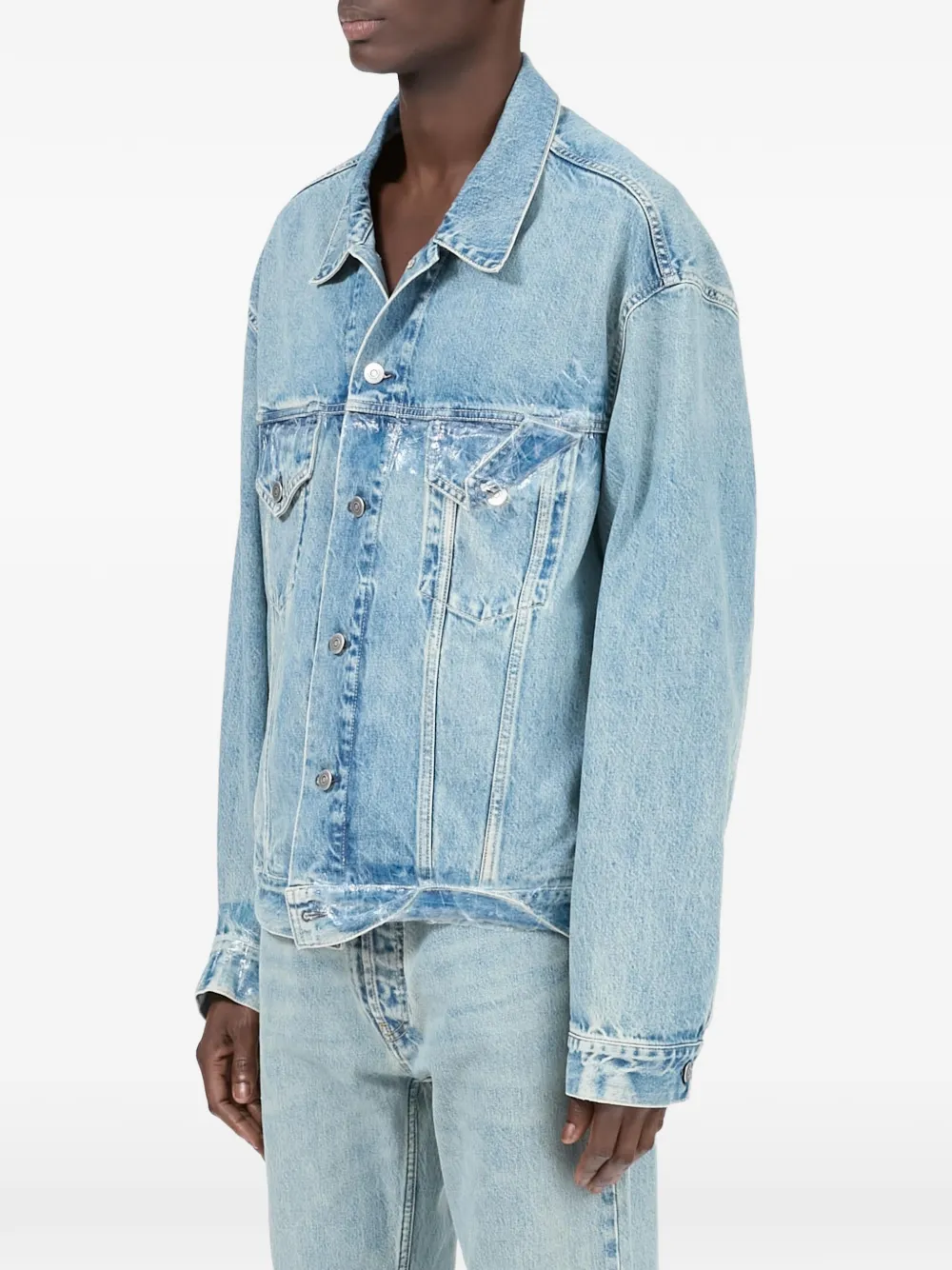 Maison Margiela Denim jack met band Blauw
