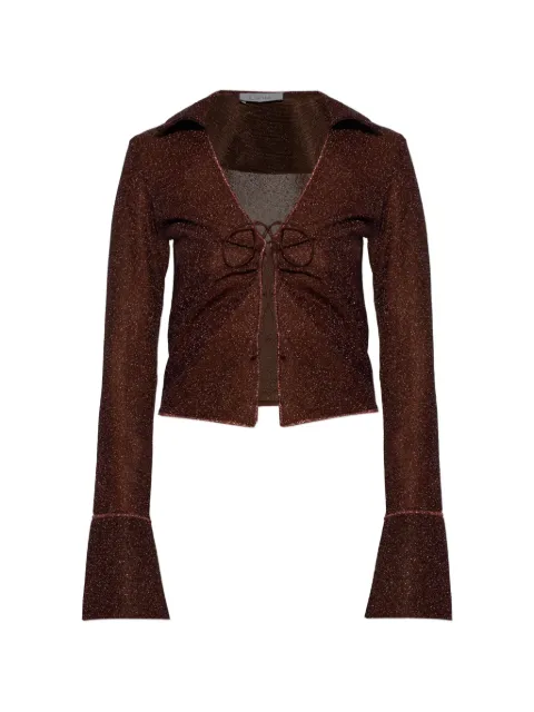 Oséree tie-detail collared top