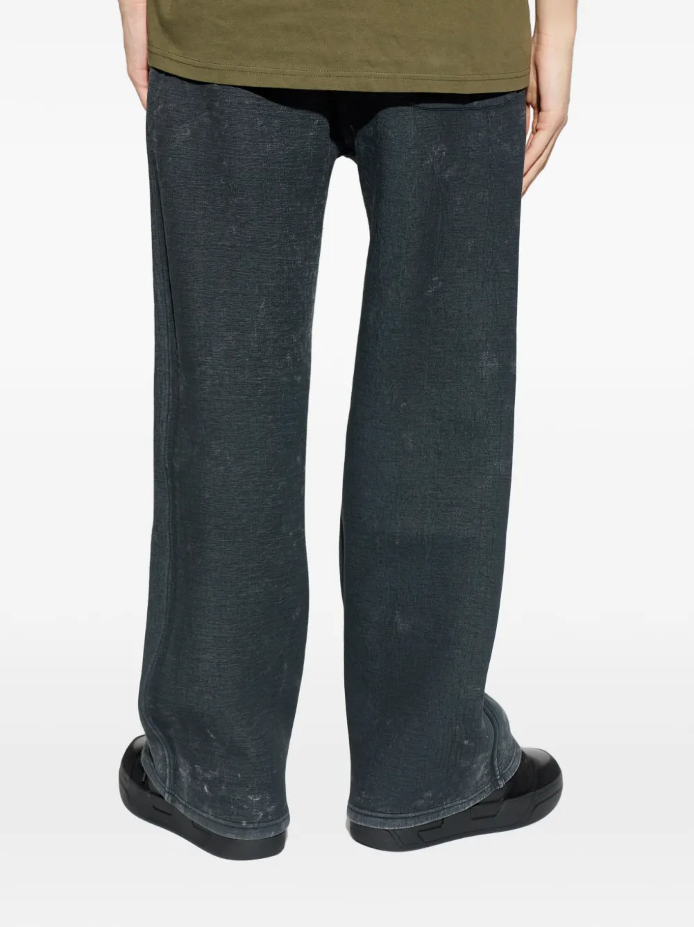 Diesel Elastische broek met logo Grijs