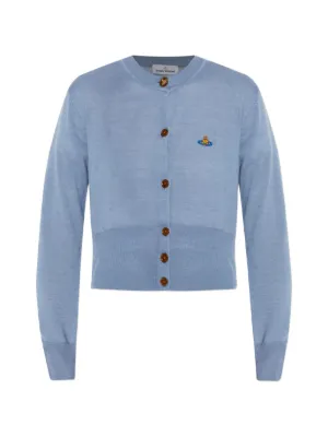 vivienne westwood センターオーブニット　ブルーグレー Vivienne Westwood Orb Embroidered Button Cardigan | Grey | FARFETCH