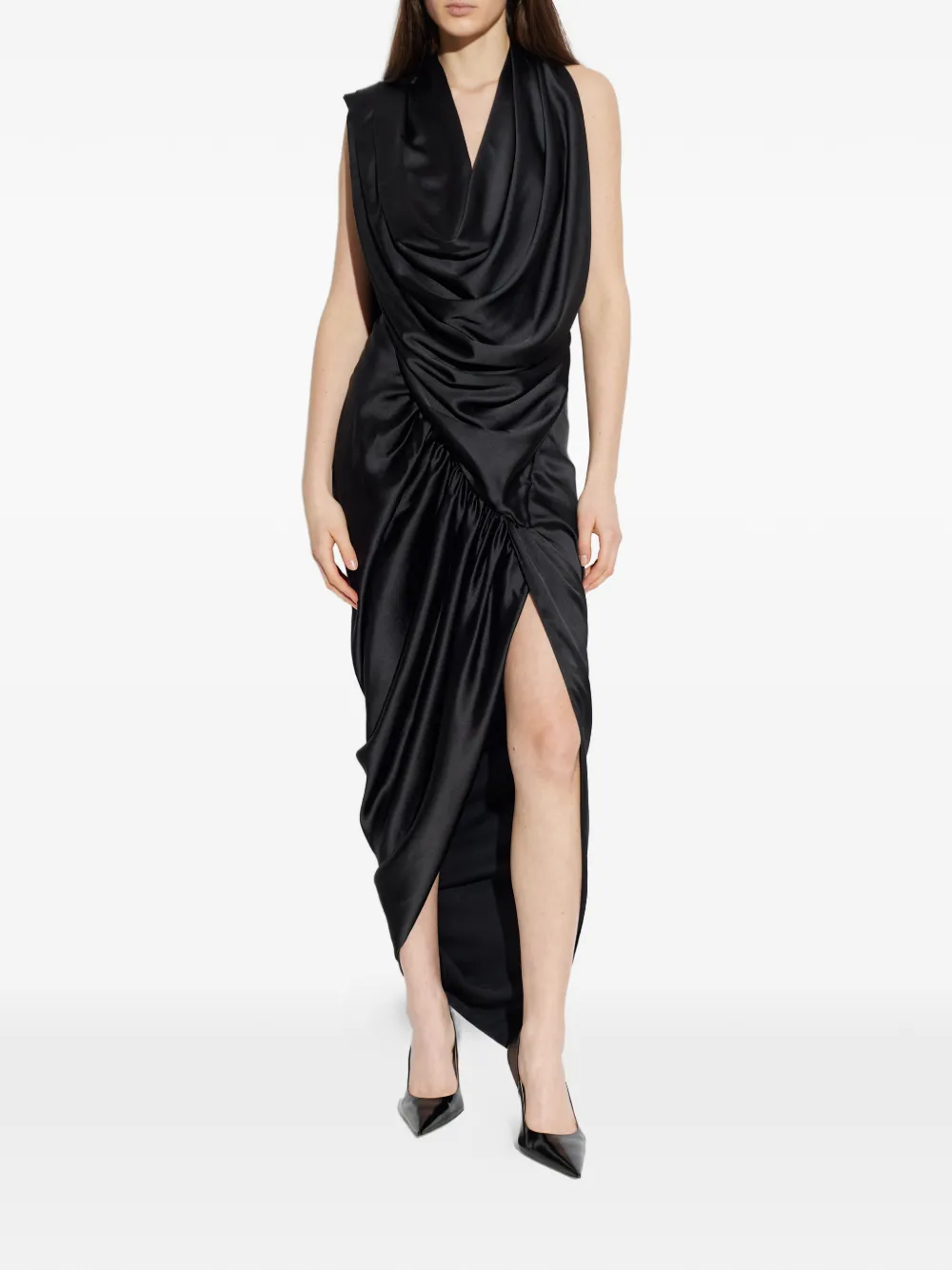 Vivienne Westwood Gedrapeerde jurk met split Zwart