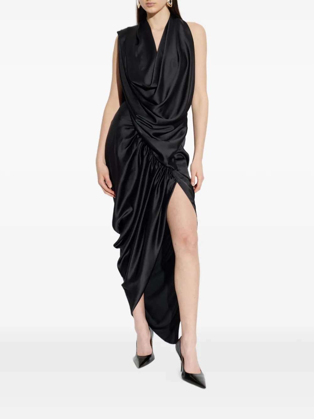 Vivienne Westwood draped slit dress - Zwart