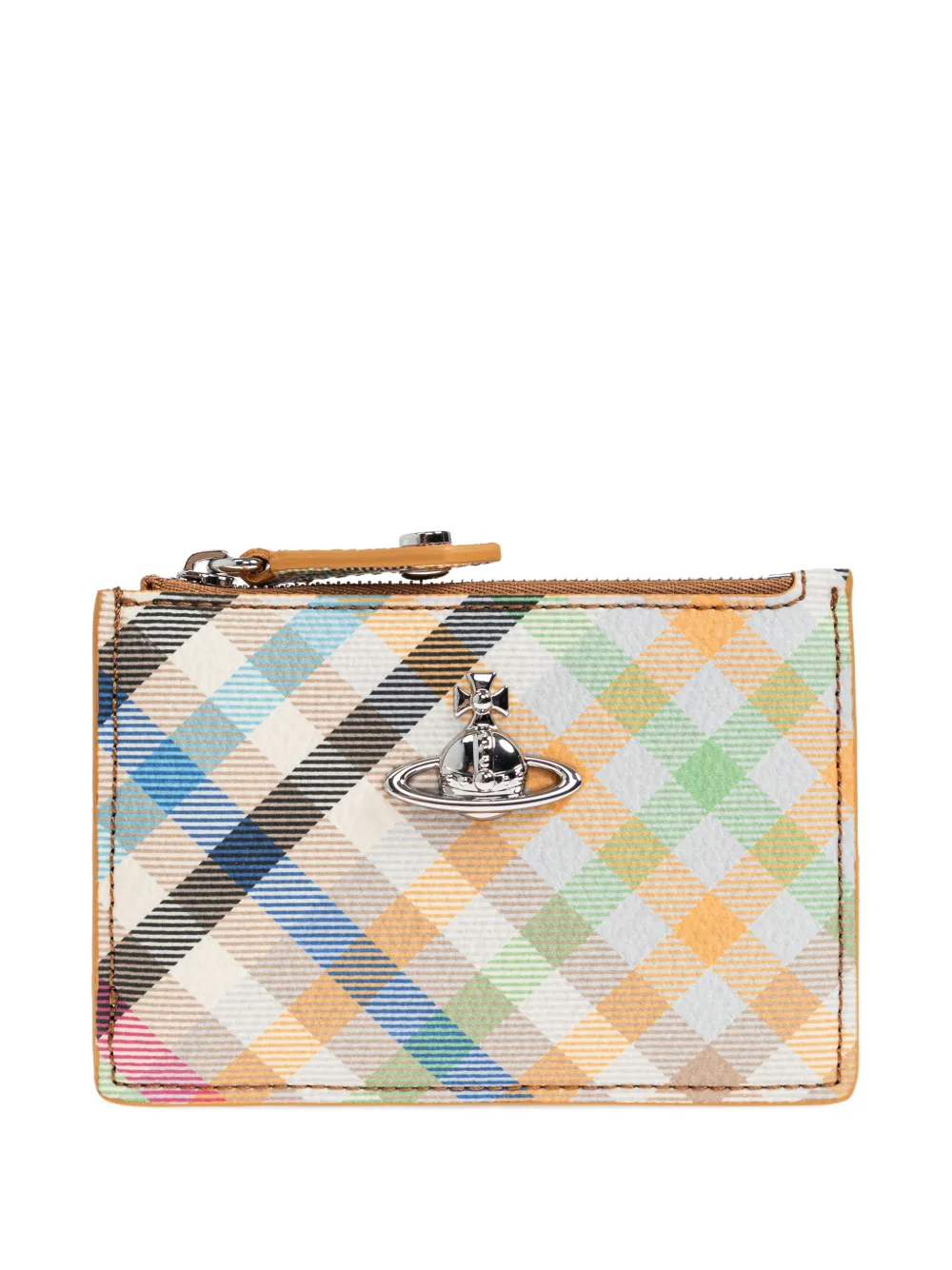 Vivienne Westwood check zip wallet - Toni neutri