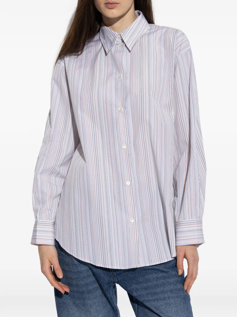  Paul Smith Striped Buttoned Shirt - Blue 