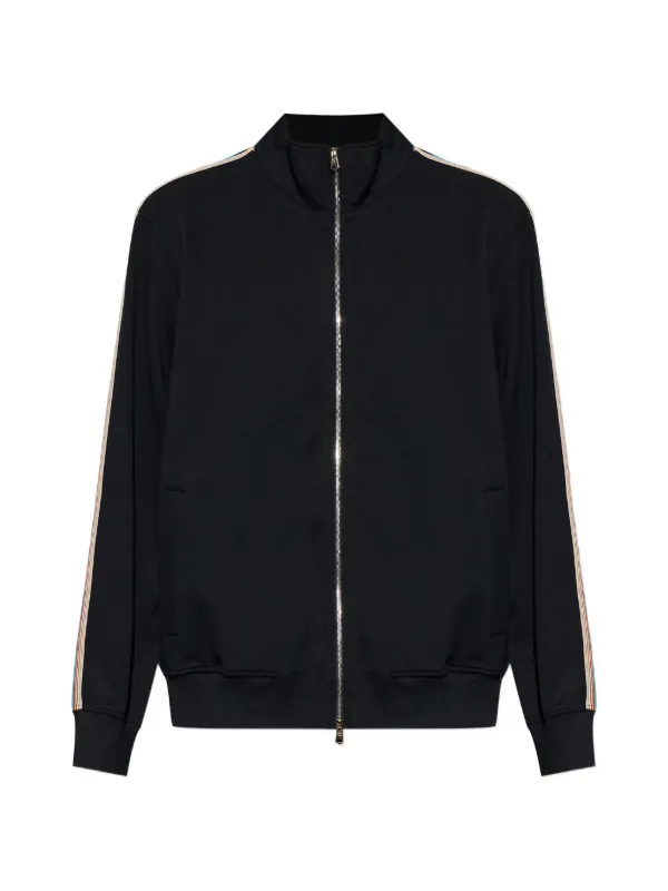Paul Smith Zip Striped Sweatshirt in Black