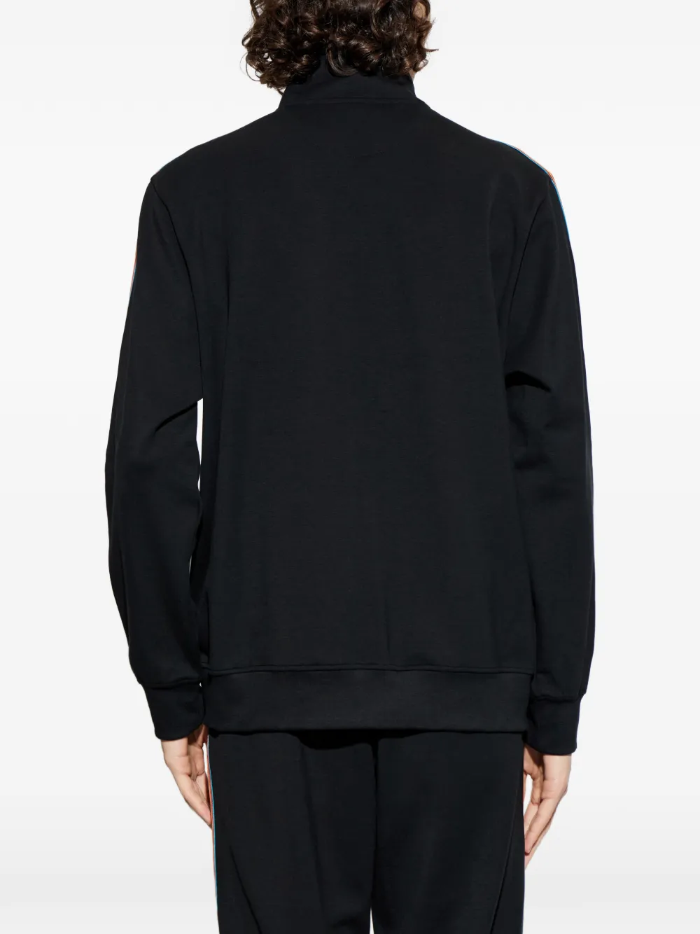 Paul Smith Gestreepte sweater met rits Zwart