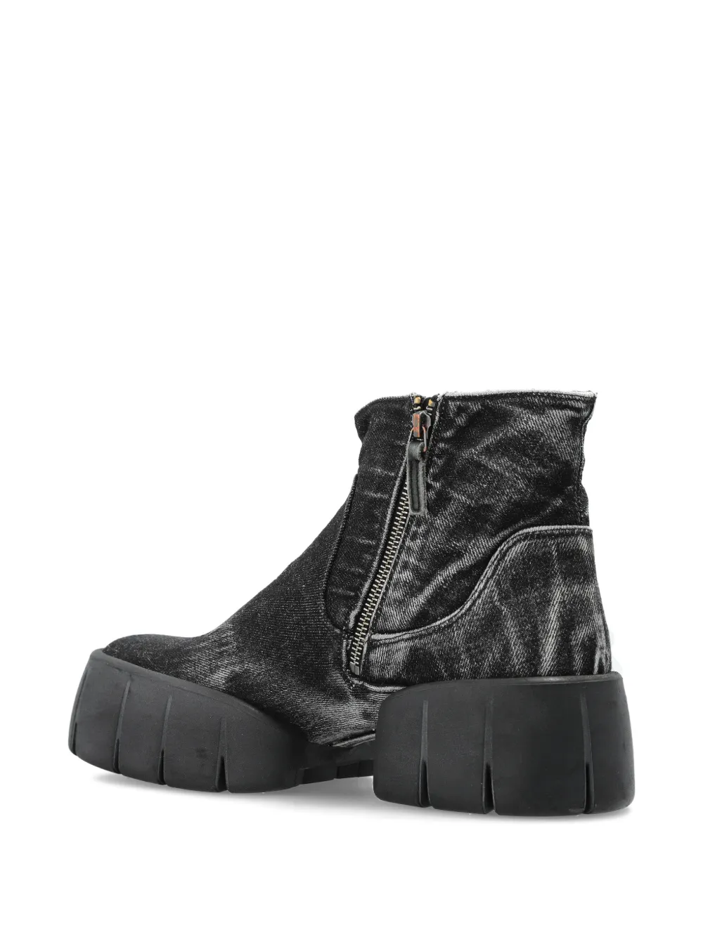 Diesel D-TEX platform ankle boots Zwart