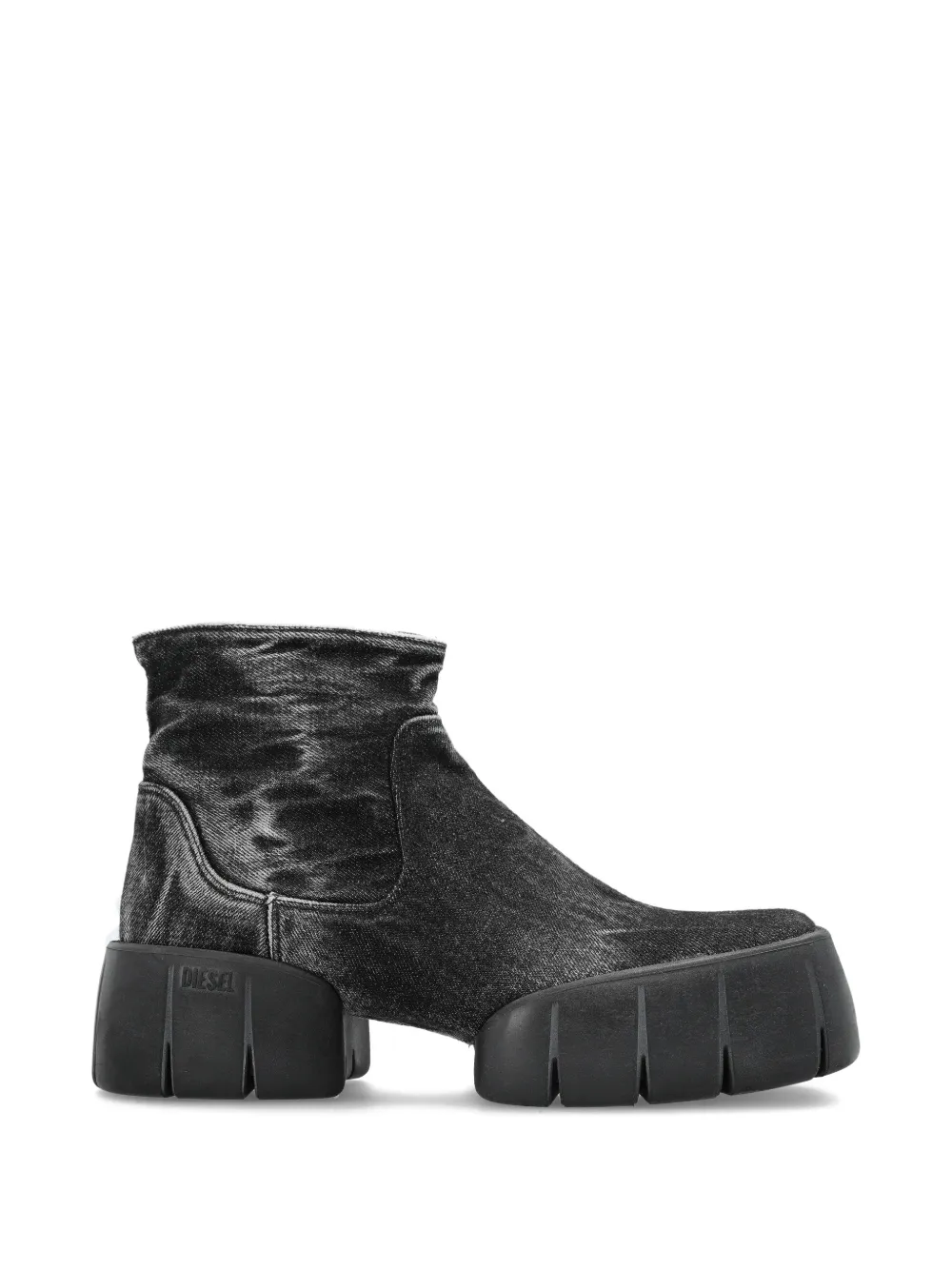 Diesel D-TEX platform ankle boots Zwart