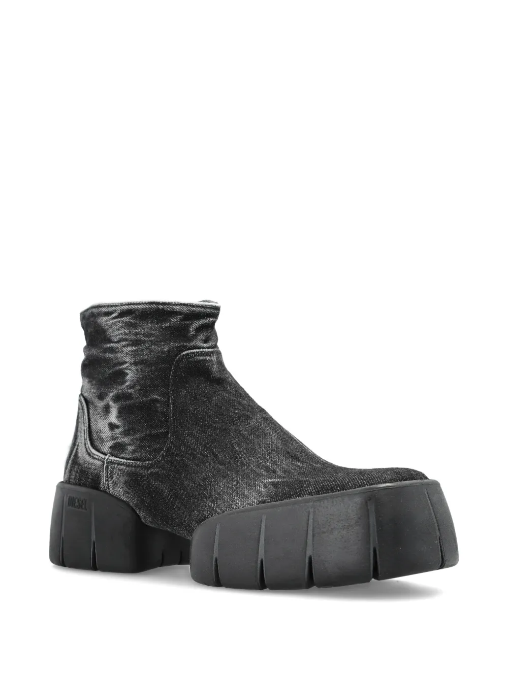 Diesel D-TEX platform ankle boots Zwart