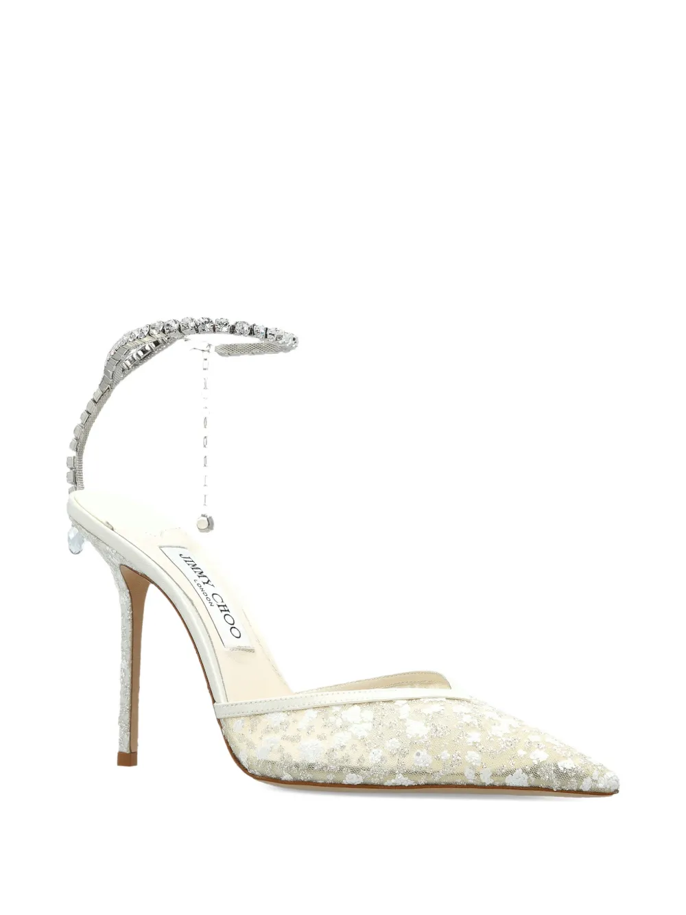 Jimmy Choo Saeda crystal-embellished pumps Wit