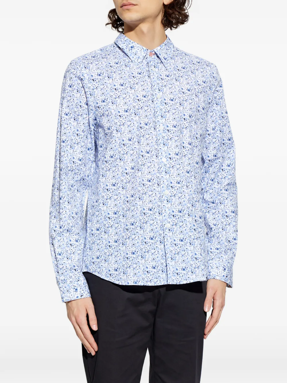 PS Paul Smith Overhemd met bloemenprint Blauw