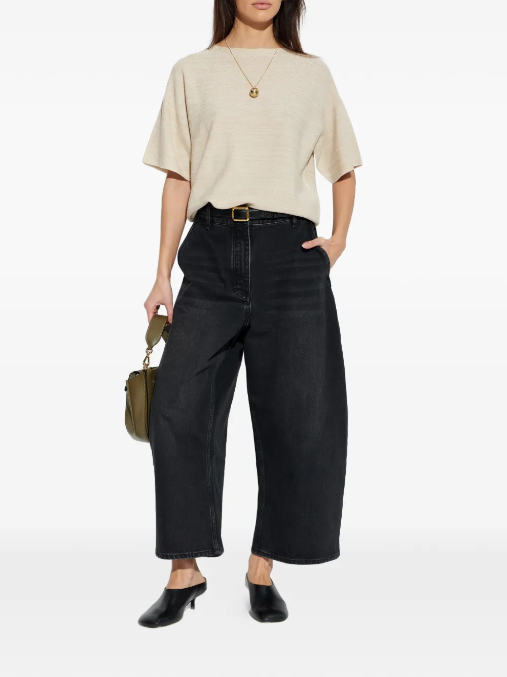 Fabiana Filippi T-shirt met ronde hals Beige