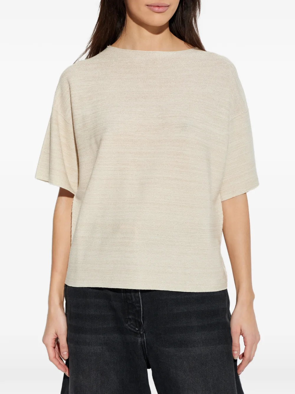 Fabiana Filippi T-shirt met ronde hals Beige