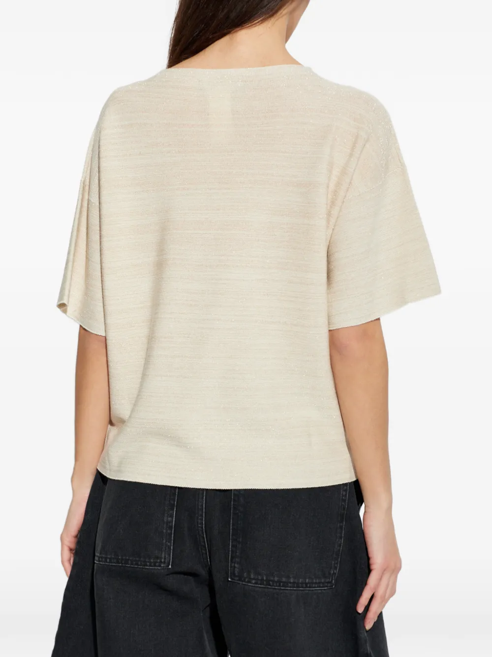 Fabiana Filippi T-shirt met ronde hals Beige