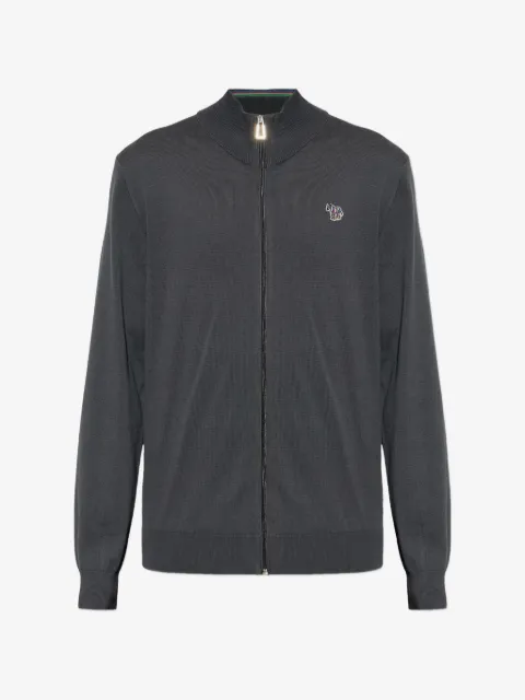 PS Paul Smith zebra-logo zip-up cardigan