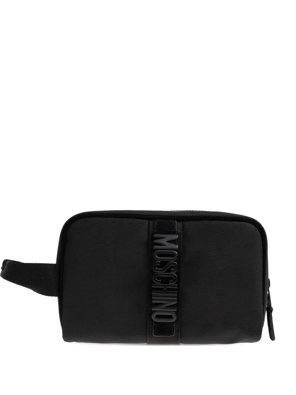 Moschino logo zip clutch bag - Nero