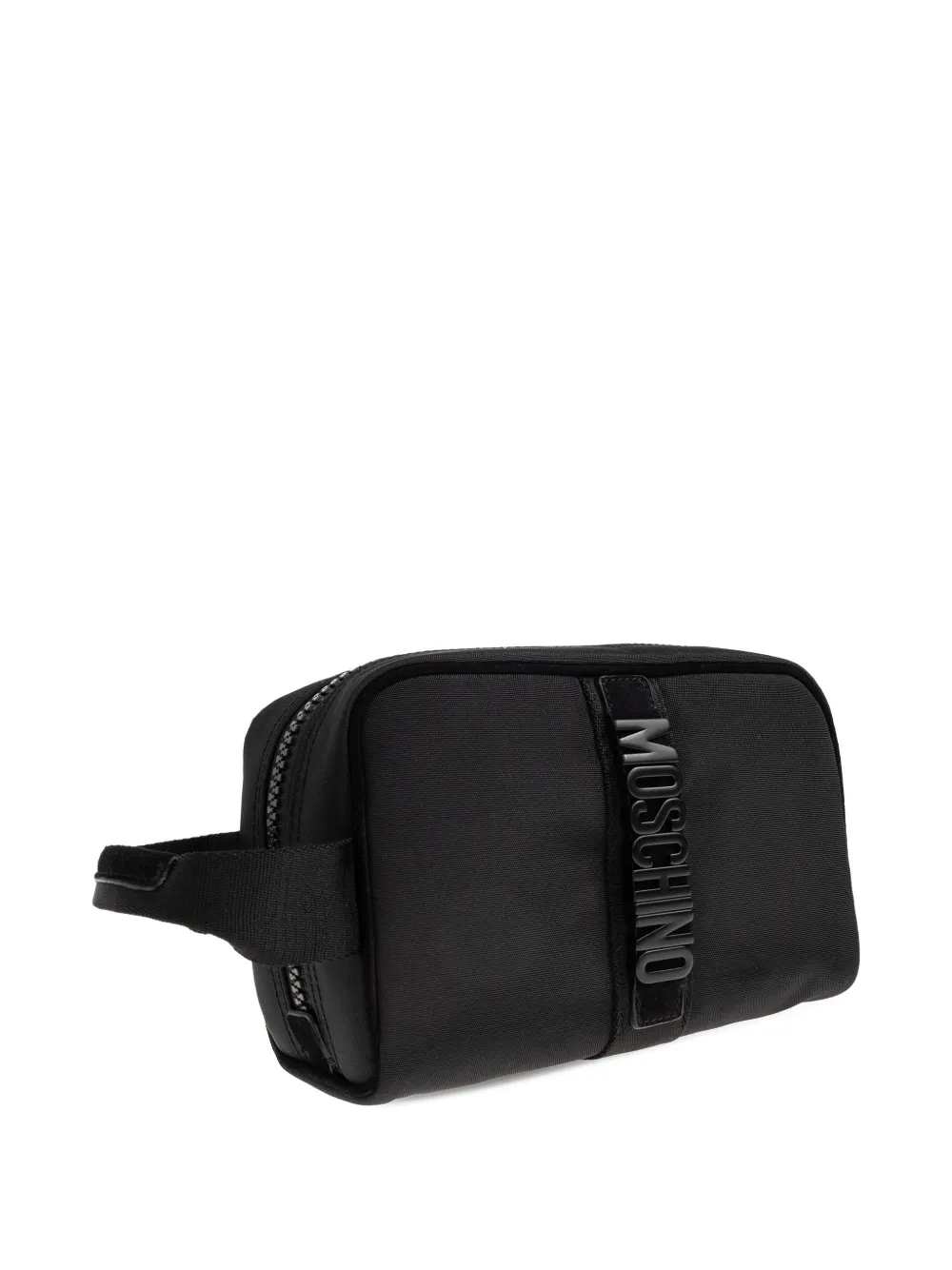 Moschino Clutch met logo en rits Zwart