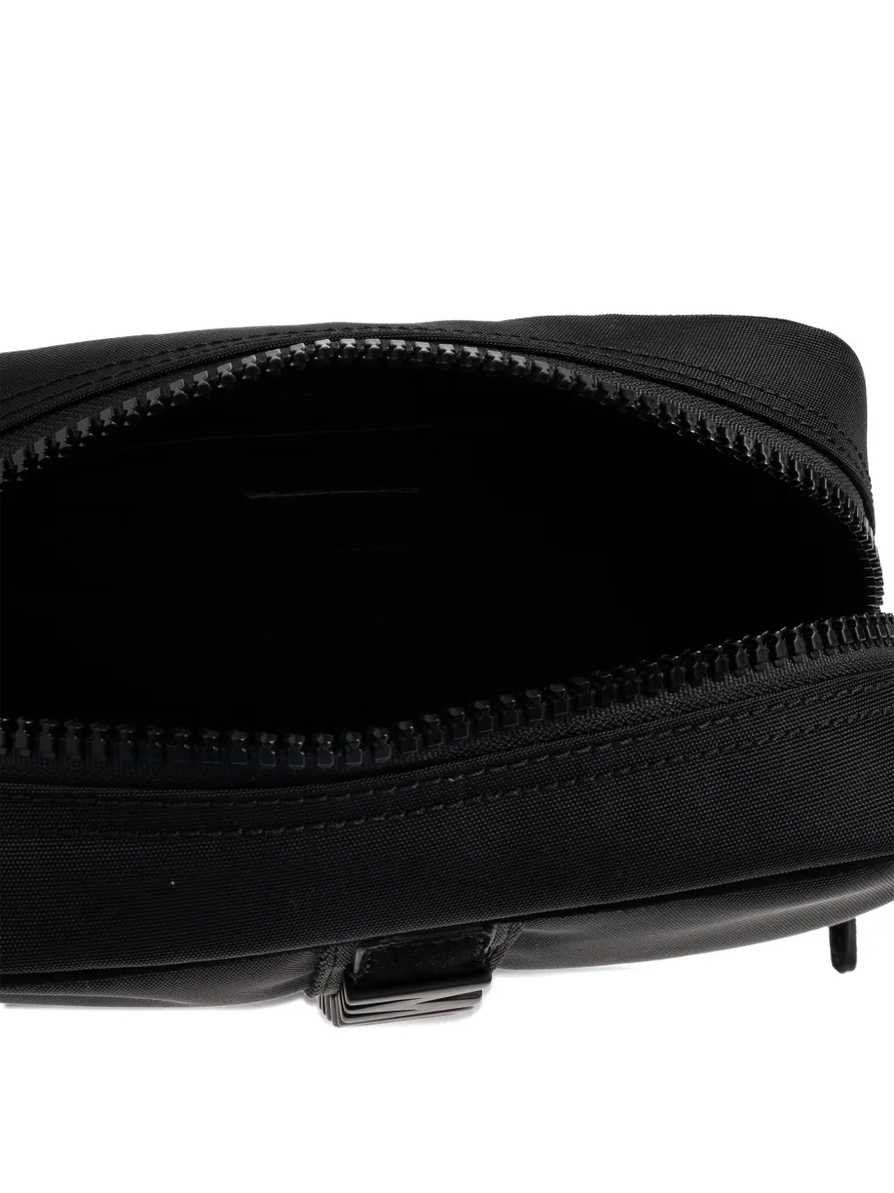 Moschino Clutch met logo en rits Zwart