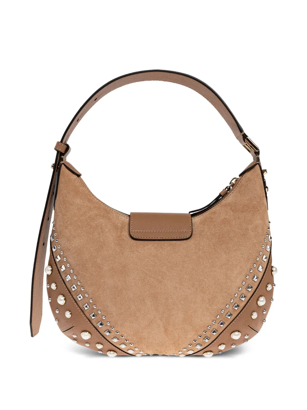 Jimmy Choo Kleine Bar schoudertas met studs Beige