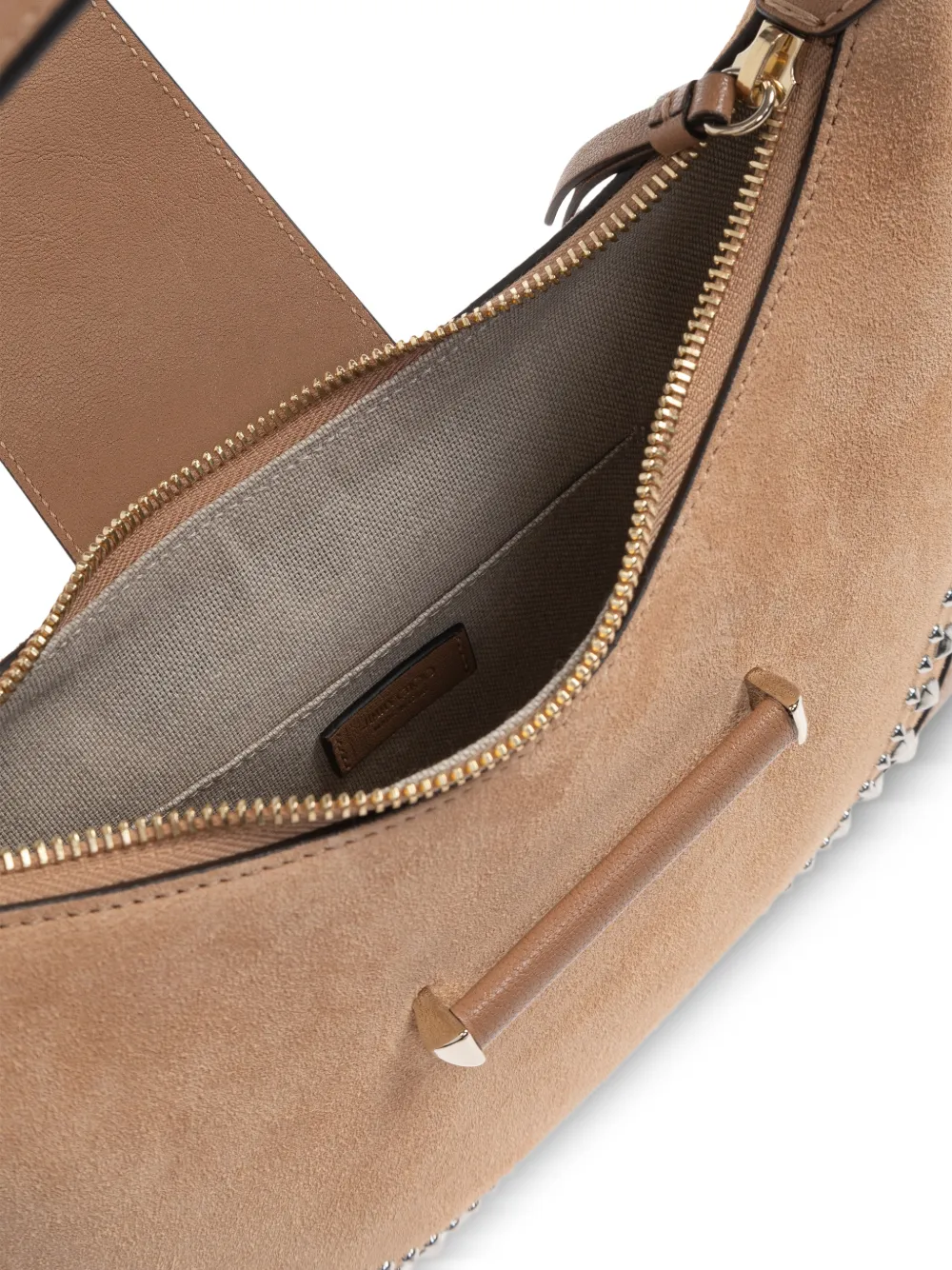 Jimmy Choo Kleine Bar schoudertas met studs Beige