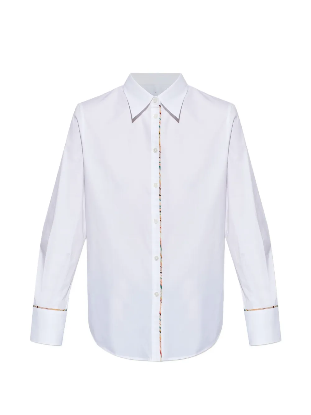 PS Paul Smith buttoned stripe-trim shirt - Weiß
