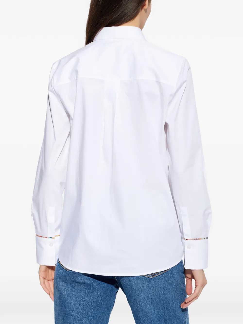 PS Paul Smith Blouse met gestreepte afwerking en knopen Wit