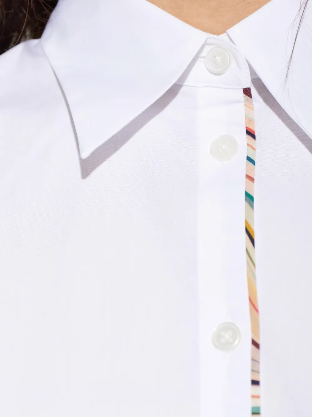 PS Paul Smith Blouse met gestreepte afwerking en knopen Wit