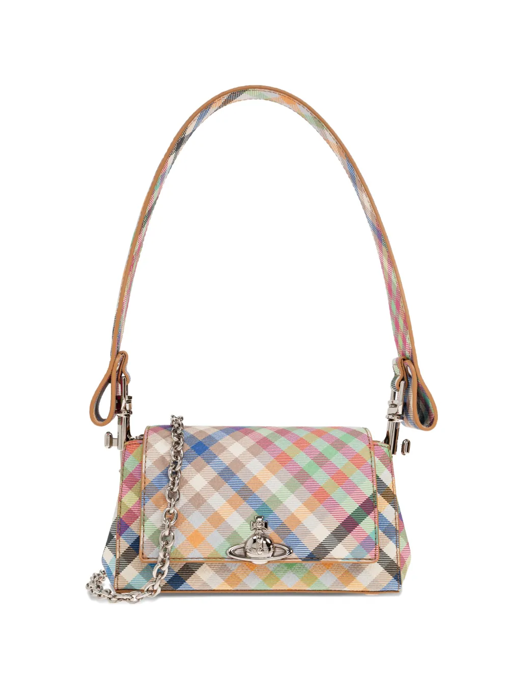 Vivienne Westwood small Hazel check-pattern tote bag - Toni neutri