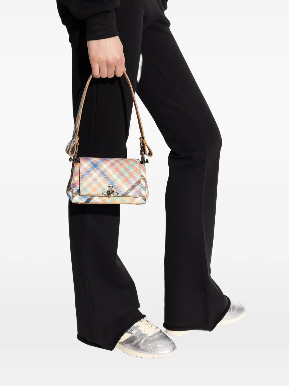 Vivienne Westwood small Hazel check-pattern tote bag - Beige