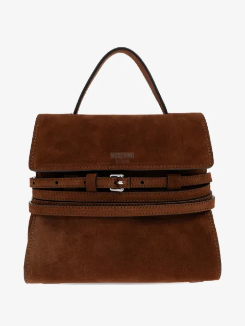 Moschino buckle-strap top-handle tote bag