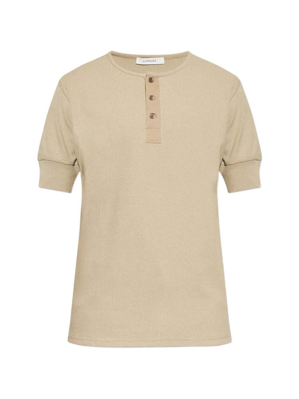 LEMAIRE half-button short-sleeve T-shirt - Toni neutri