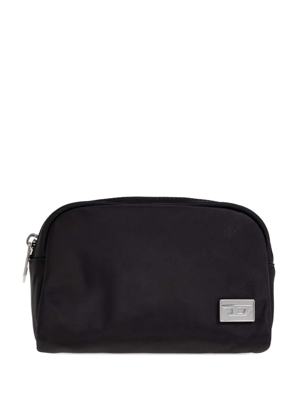 Diesel logo-plaque wash bag - Nero
