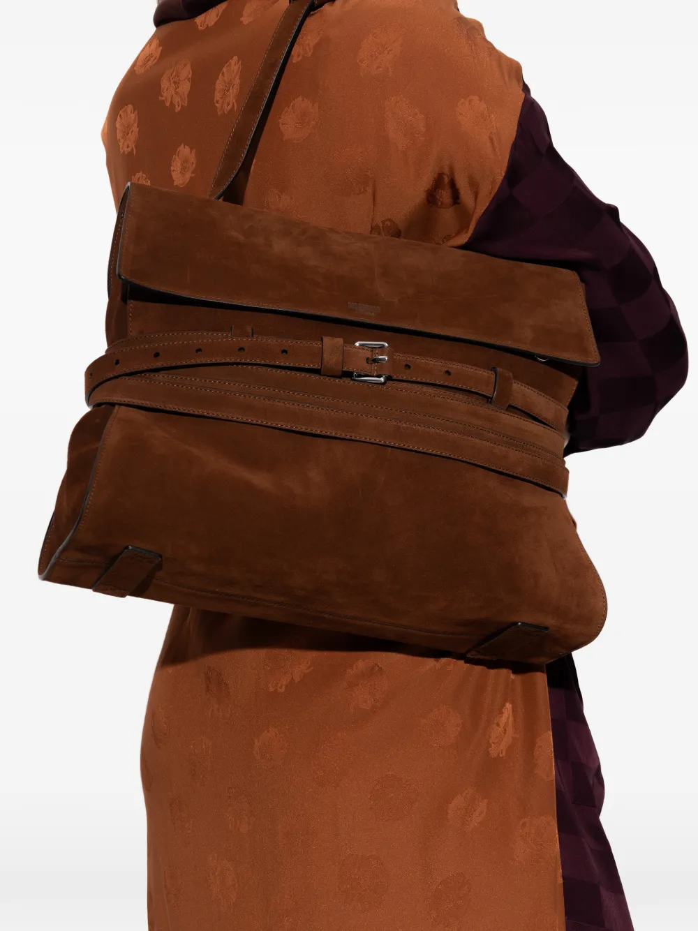 Moschino Shopper met handvat en riem Bruin