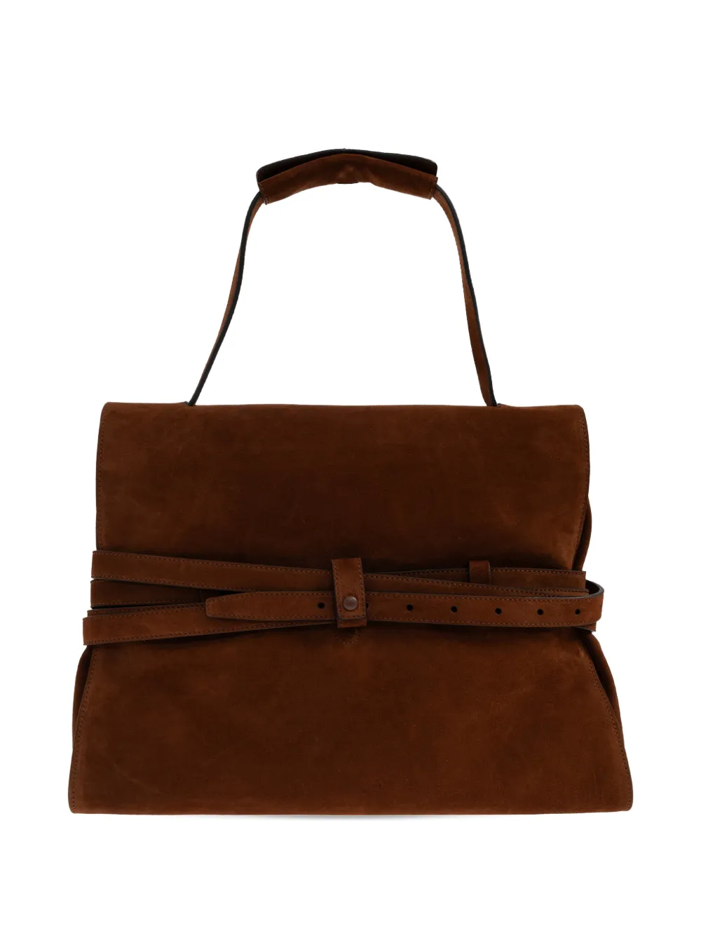 Moschino Shopper met handvat en riem Bruin