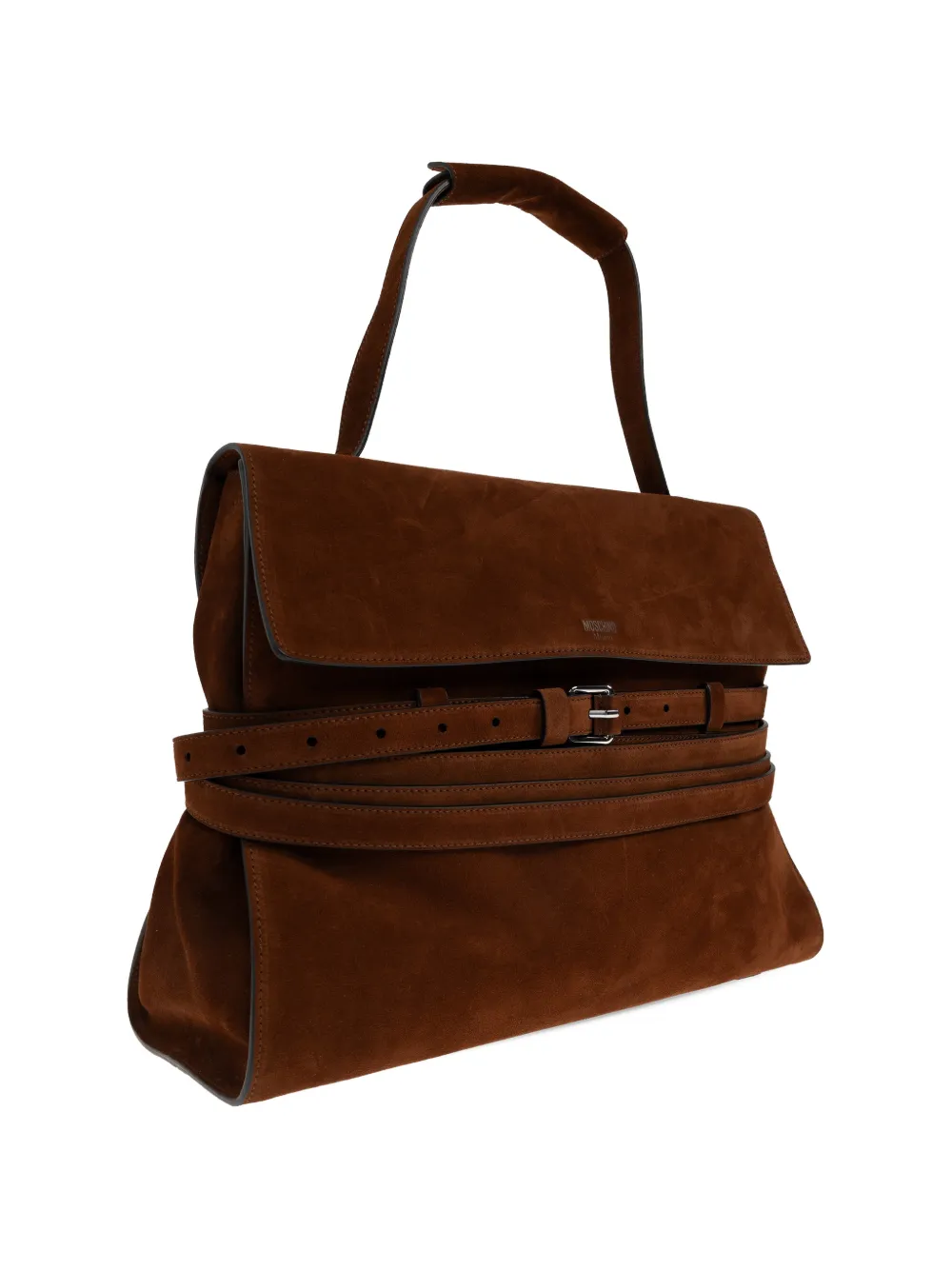 Moschino Shopper met handvat en riem Bruin