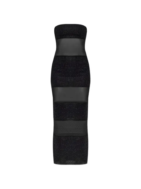 Oséree sheer-panel strapless maxi dress
