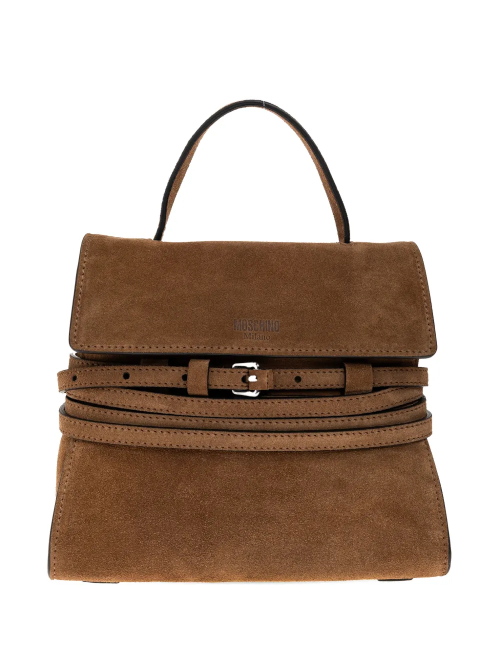 Moschino buckled top-handle tote bag - Marrone